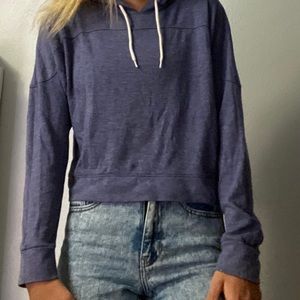 PURPLE CROPPED HOODIE
